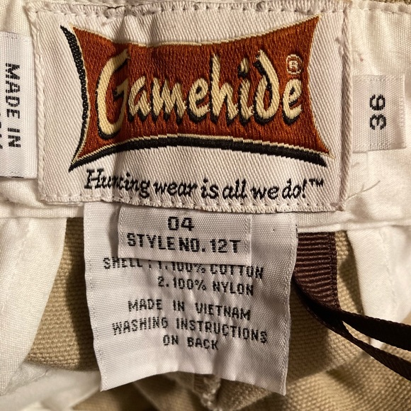 Mens Gamehide Heavy Duty Upland Pants With Zippers Size 34x30 - Picture 1 of 3